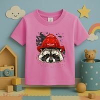 Firefighter Raccoon Fire Department Fireman Trash Panda Toddler T-Shirt thumb 3