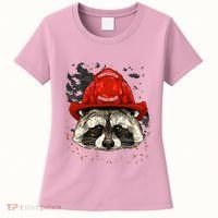 Firefighter Raccoon Fire Department Fireman Trash Panda Women's T-Shirt thumb 0