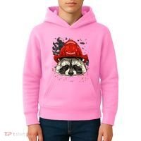 Firefighter Raccoon Fire Department Fireman Trash Panda Kids Hoodie thumb 4