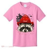 Firefighter Raccoon Fire Department Fireman Trash Panda Kids T-Shirt thumb 0