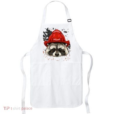 Firefighter Raccoon Fire Department Fireman Trash Panda Apron