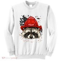 Firefighter Raccoon Fire Department Fireman Trash Panda Sweatshirt thumb 0