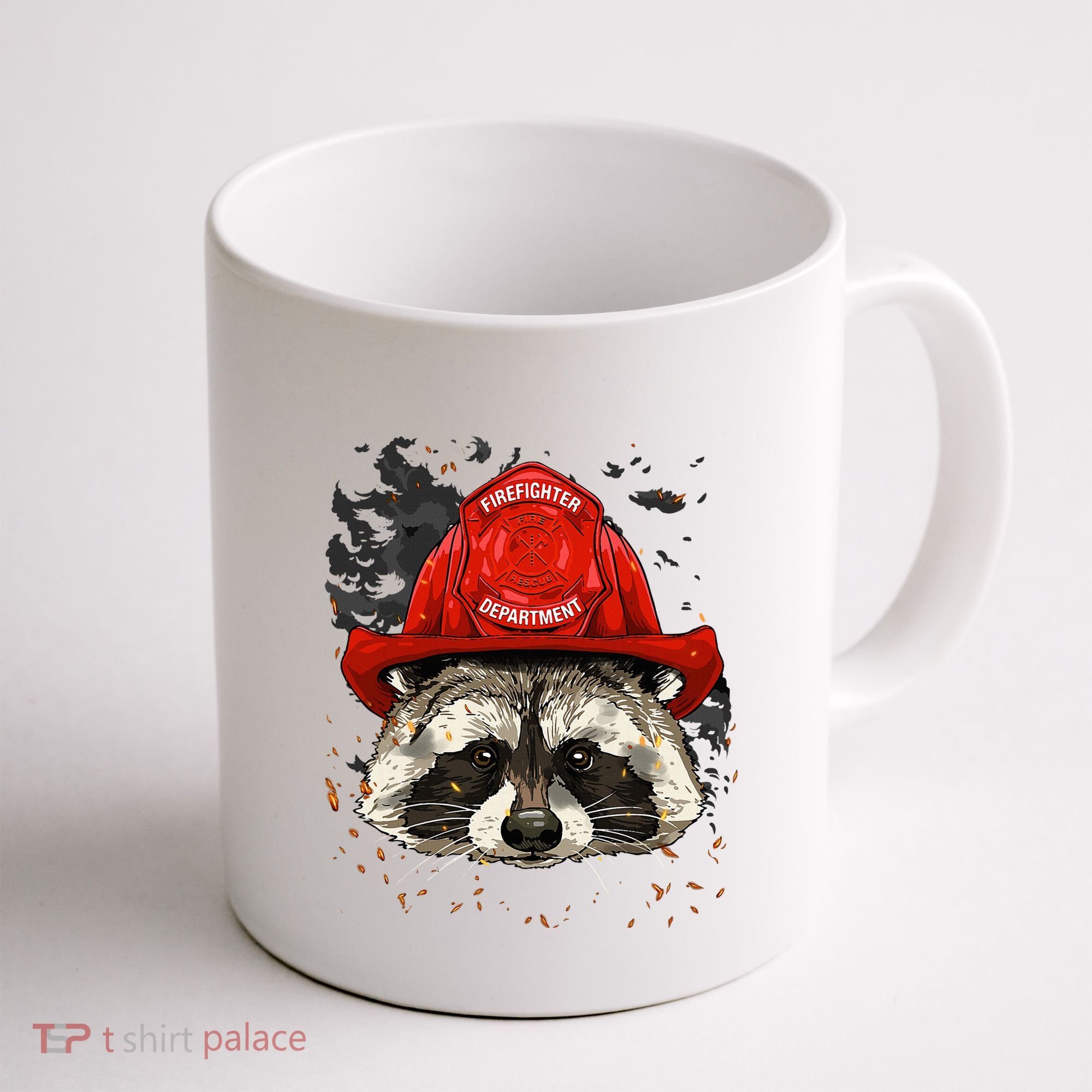 Firefighter Raccoon Fire Department Fireman Trash Panda Coffee Mug