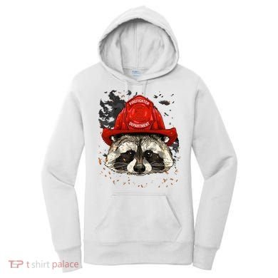 Firefighter Raccoon Fire Department Fireman Trash Panda Women's Hoodie