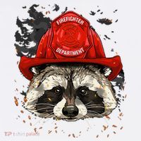 Firefighter Raccoon Fire Department Fireman Trash Panda Women's Hoodie thumb 2