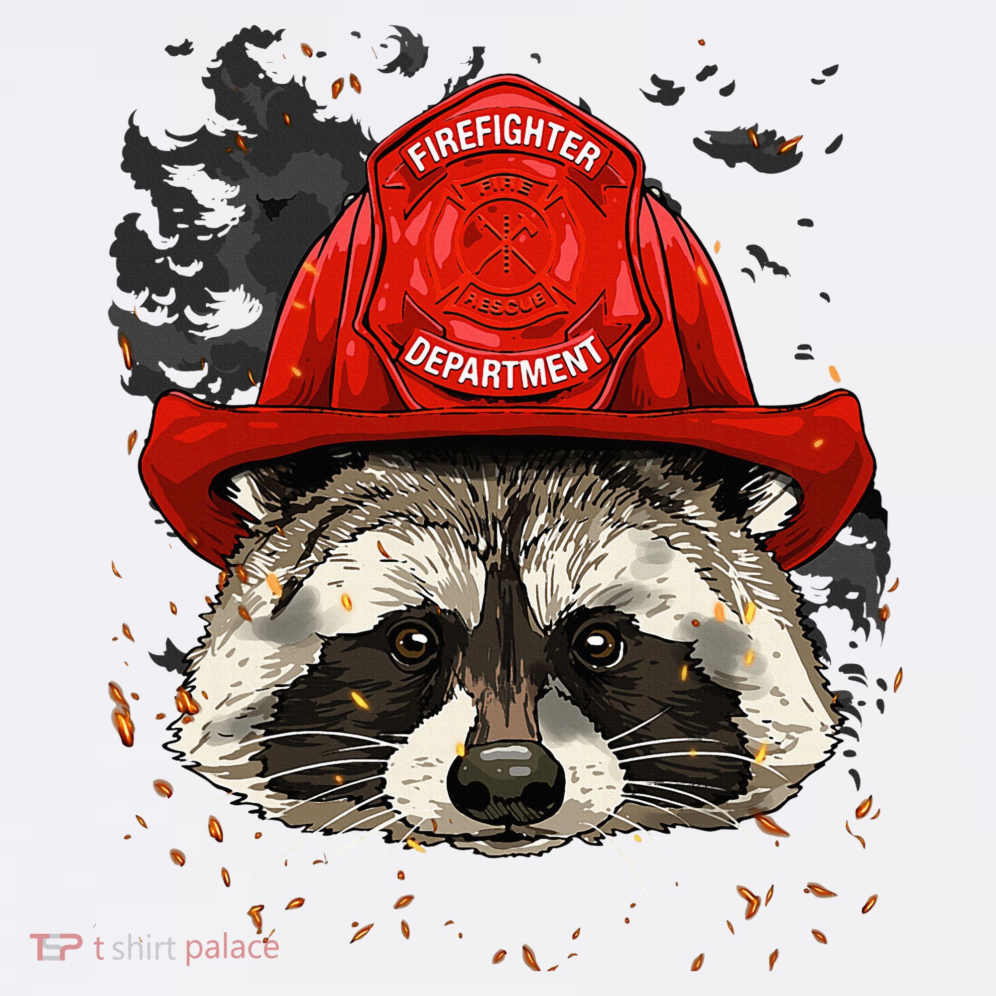 Firefighter Raccoon Fire Department Fireman Trash Panda Women's Hoodie
