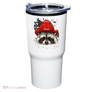Firefighter Raccoon Fire Department Fireman Trash Panda Tumbler