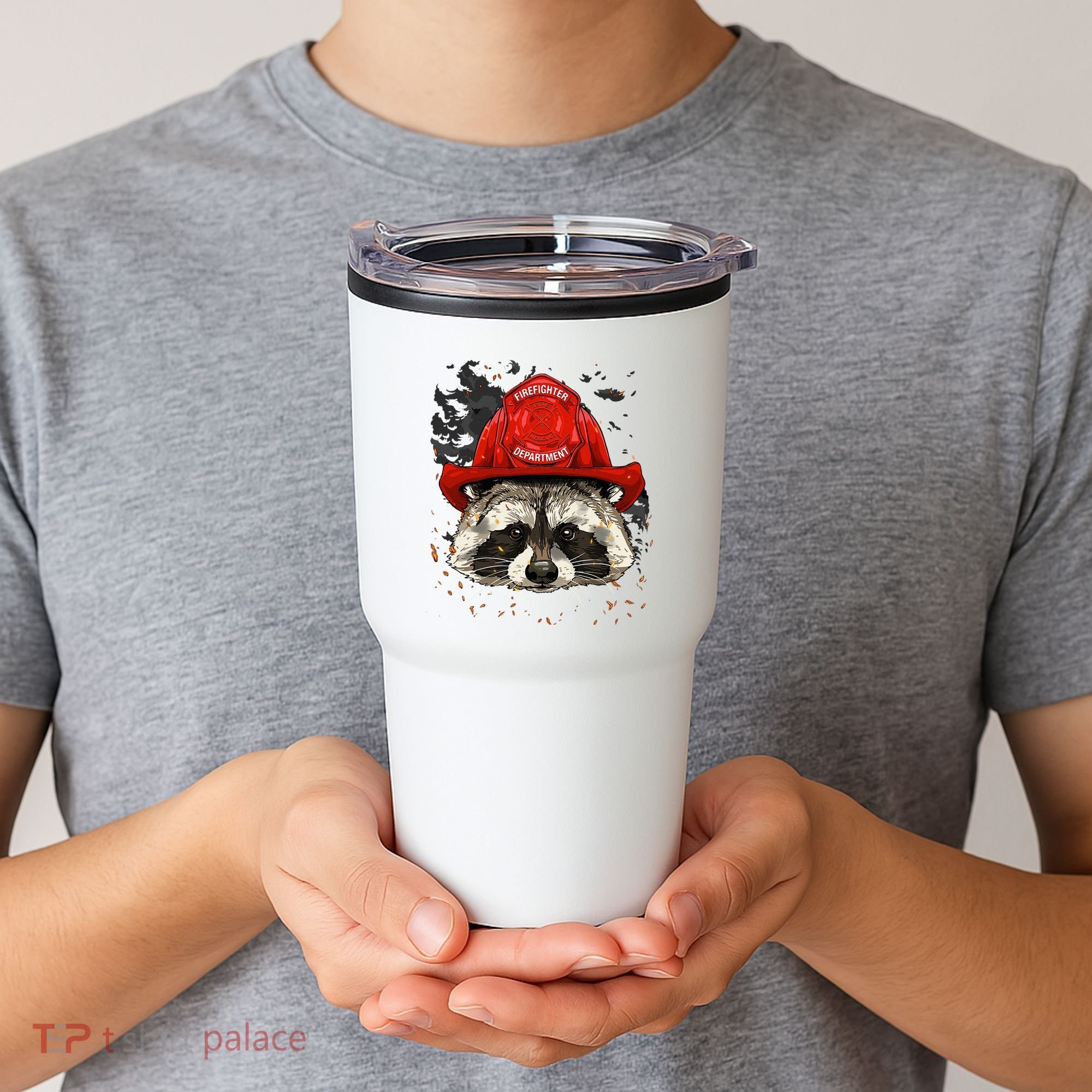 Firefighter Raccoon Fire Department Fireman Trash Panda Tumbler