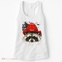 Firefighter Raccoon Fire Department Fireman Trash Panda Women's Tank Top thumb 0