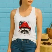Firefighter Raccoon Fire Department Fireman Trash Panda Women's Tank Top thumb 2