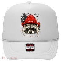 Firefighter Raccoon Fire Department Fireman Trash Panda Hat thumb 0