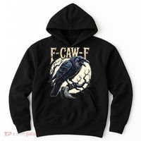 F-CAW-F Raven Funny Crow Pun Retro Gothic Aesthetic  Hoodie thumb 0