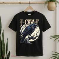 F-CAW-F Raven Funny Crow Pun Retro Gothic Aesthetic  T-Shirt thumb 2