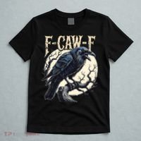 F-CAW-F Raven Funny Crow Pun Retro Gothic Aesthetic  T-Shirt thumb 5