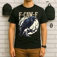 F-CAW-F Raven Funny Crow Pun Retro Gothic Aesthetic  T-Shirt thumb 6