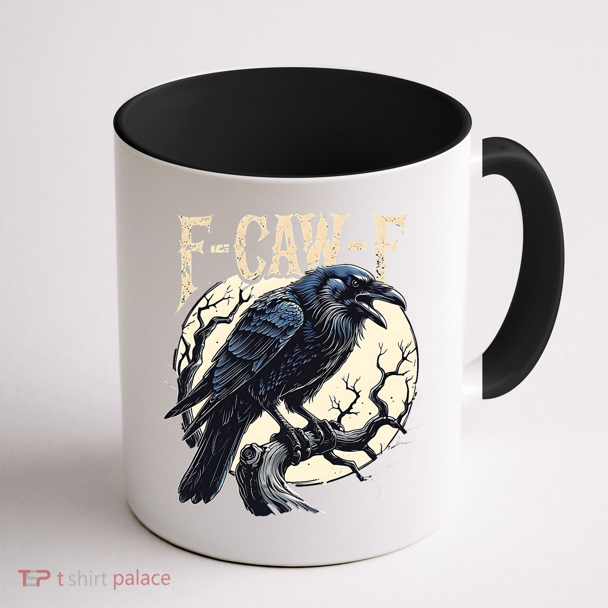 F-CAW-F Raven Funny Crow Pun Retro Gothic Aesthetic  Coffee Mug