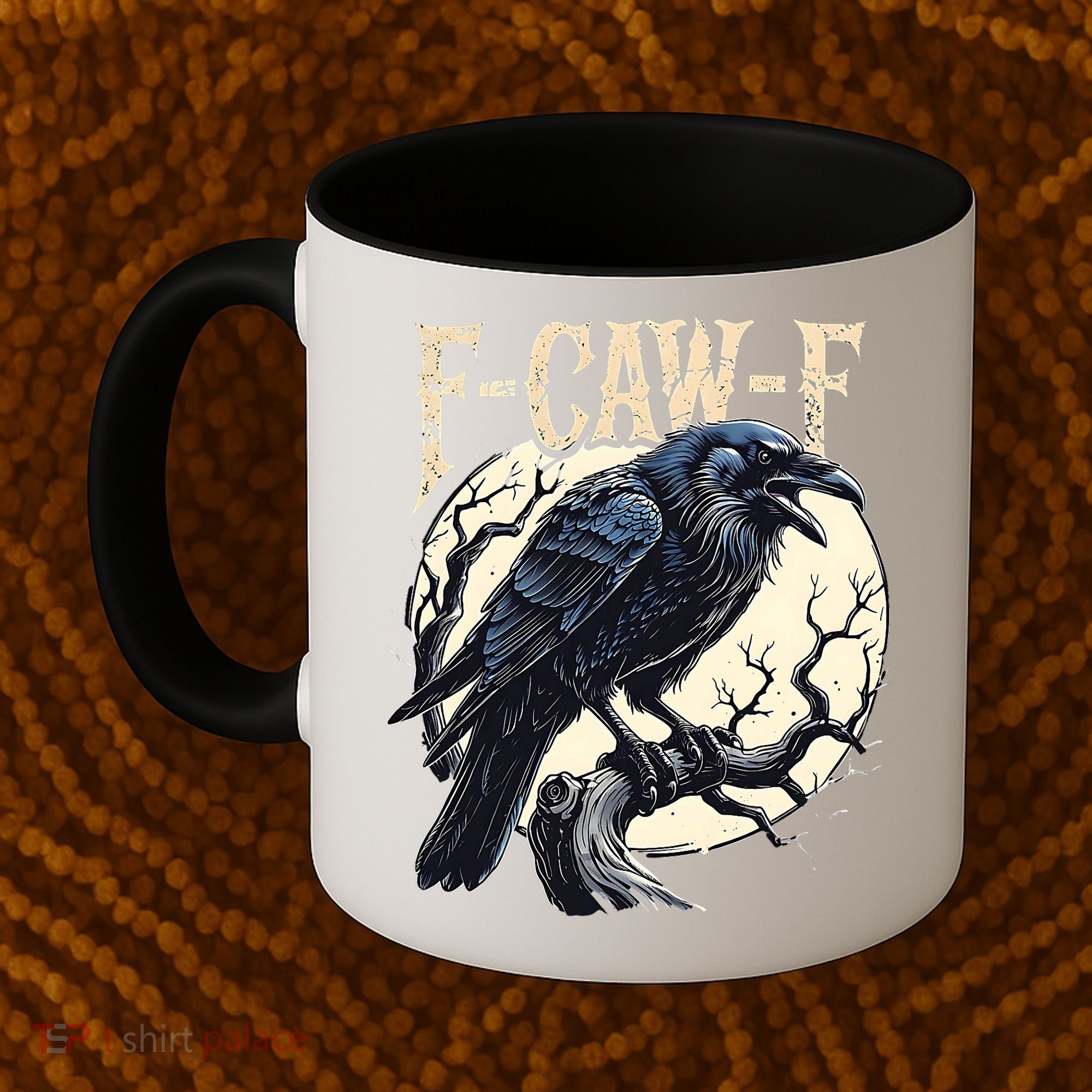 F-CAW-F Raven Funny Crow Pun Retro Gothic Aesthetic  Coffee Mug