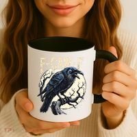 F-CAW-F Raven Funny Crow Pun Retro Gothic Aesthetic  Coffee Mug thumb 3
