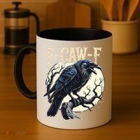 F-CAW-F Raven Funny Crow Pun Retro Gothic Aesthetic  Coffee Mug thumb 4