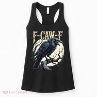 F-CAW-F Raven Funny Crow Pun Retro Gothic Aesthetic  Women's Tank Top thumb 0