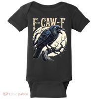 F-CAW-F Raven Funny Crow Pun Retro Gothic Aesthetic  Baby Bodysuit thumb 0