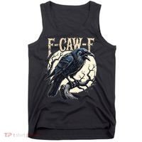 F-CAW-F Raven Funny Crow Pun Retro Gothic Aesthetic  Tank Top thumb 0