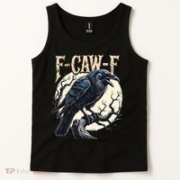 F-CAW-F Raven Funny Crow Pun Retro Gothic Aesthetic  Tank Top thumb 2