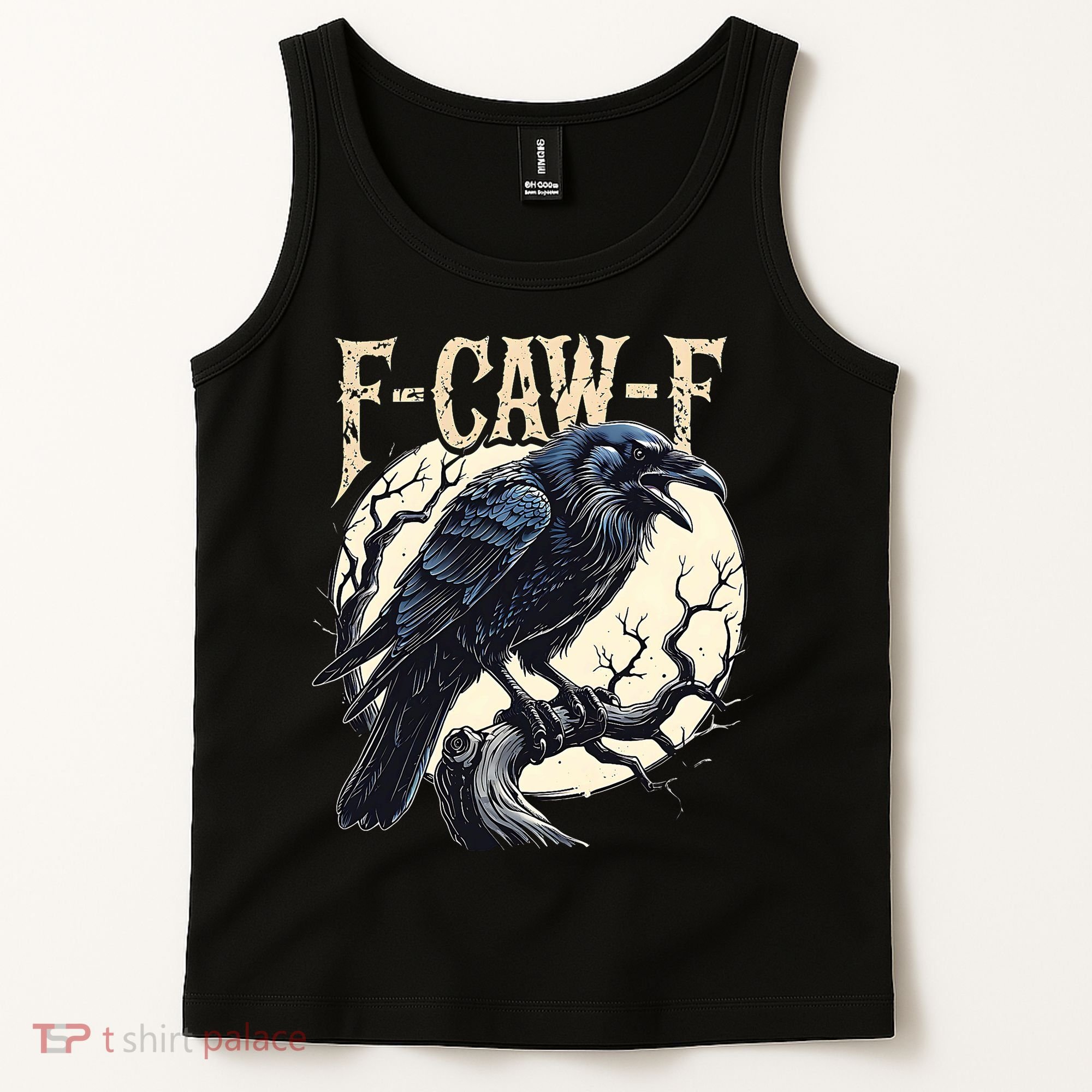F-CAW-F Raven Funny Crow Pun Retro Gothic Aesthetic  Tank Top