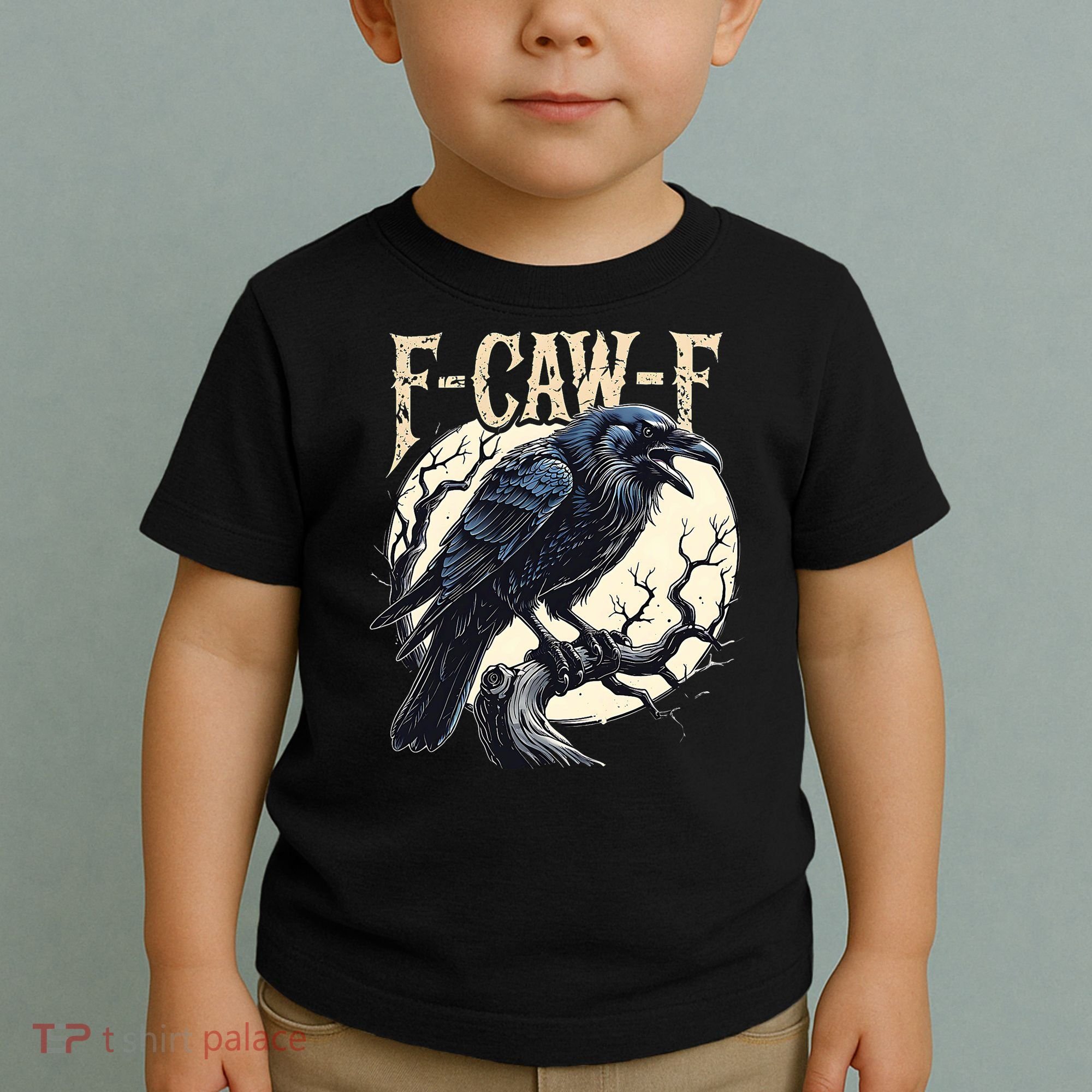 F-CAW-F Raven Funny Crow Pun Retro Gothic Aesthetic  Toddler T-Shirt