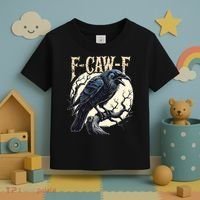 F-CAW-F Raven Funny Crow Pun Retro Gothic Aesthetic  Toddler T-Shirt thumb 3
