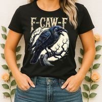 F-CAW-F Raven Funny Crow Pun Retro Gothic Aesthetic  Women's T-Shirt thumb 2