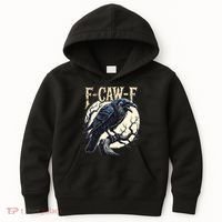 F-CAW-F Raven Funny Crow Pun Retro Gothic Aesthetic  Kids Hoodie thumb 0