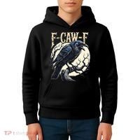 F-CAW-F Raven Funny Crow Pun Retro Gothic Aesthetic  Kids Hoodie thumb 4