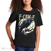 F-CAW-F Raven Funny Crow Pun Retro Gothic Aesthetic  Kids T-Shirt thumb 2