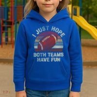 Funny Retro Football Gift I Just Hope Both Teams Have Fun Gift Kids Hoodie thumb 3
