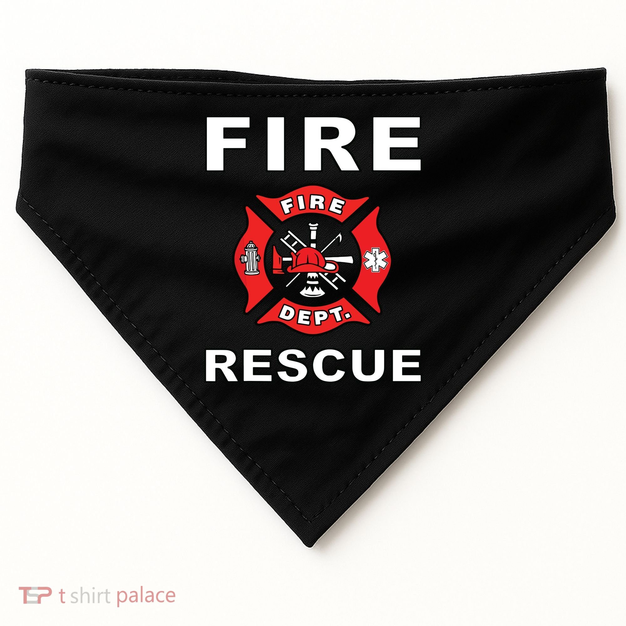 FIRE RESCUE FIRE FIGHTER FIREMAN USA-Made Doggie Bandana