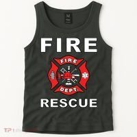 FIRE RESCUE FIRE FIGHTER FIREMAN Tank Top thumb 2
