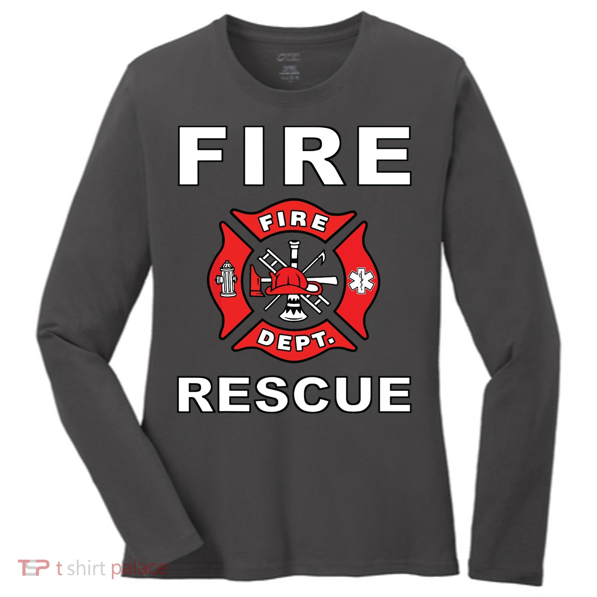 FIRE RESCUE FIRE FIGHTER FIREMAN Women's Long Sleeve Shirt