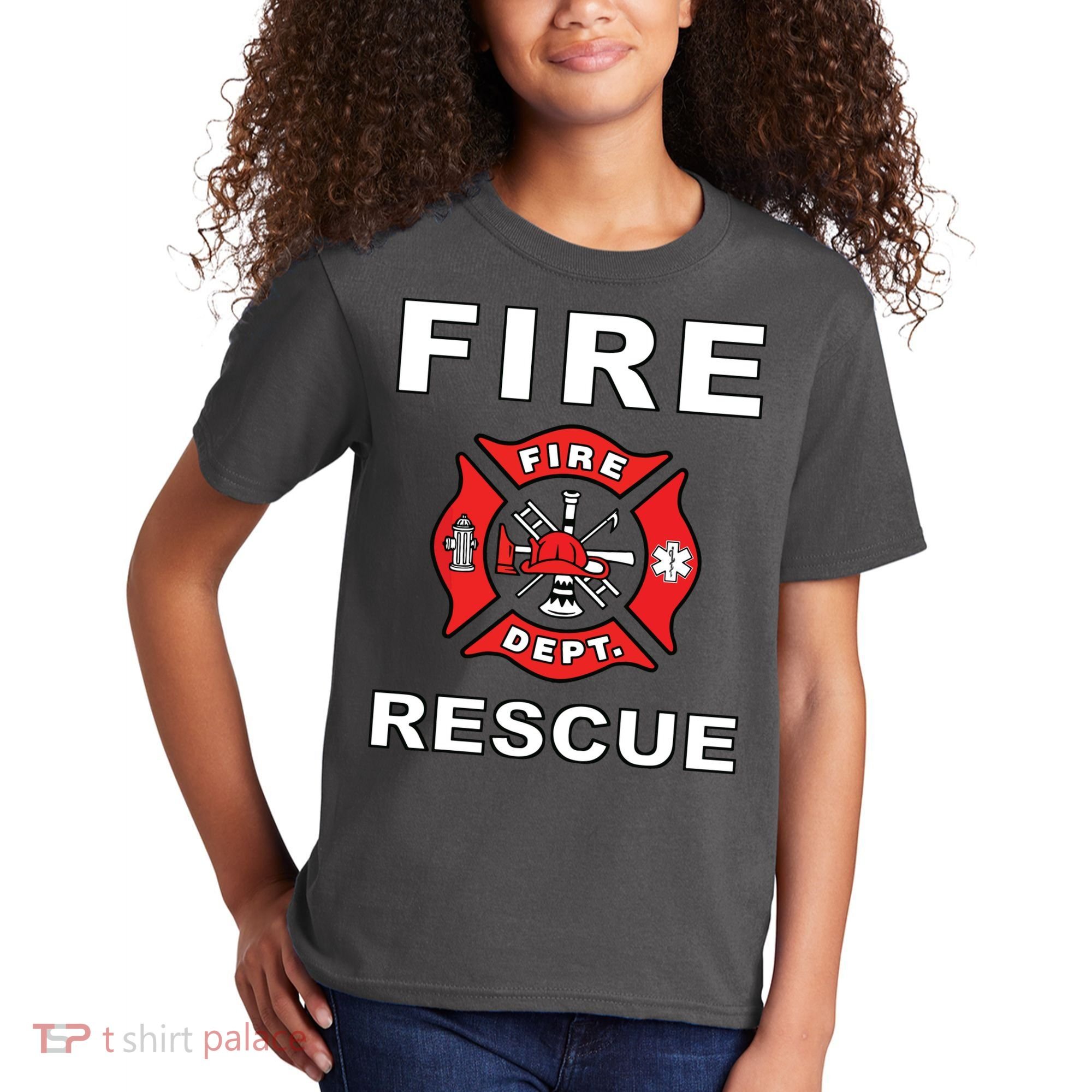 FIRE RESCUE FIRE FIGHTER FIREMAN Kids T-Shirt