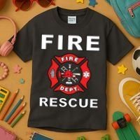 FIRE RESCUE FIRE FIGHTER FIREMAN Kids T-Shirt thumb 3