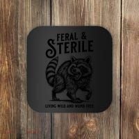 Feral Raccoon Funny Hysterectomy Recovery Present  Coaster thumb 0