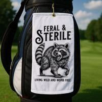 Feral Raccoon Funny Hysterectomy Recovery Present  Golf Towel thumb 2