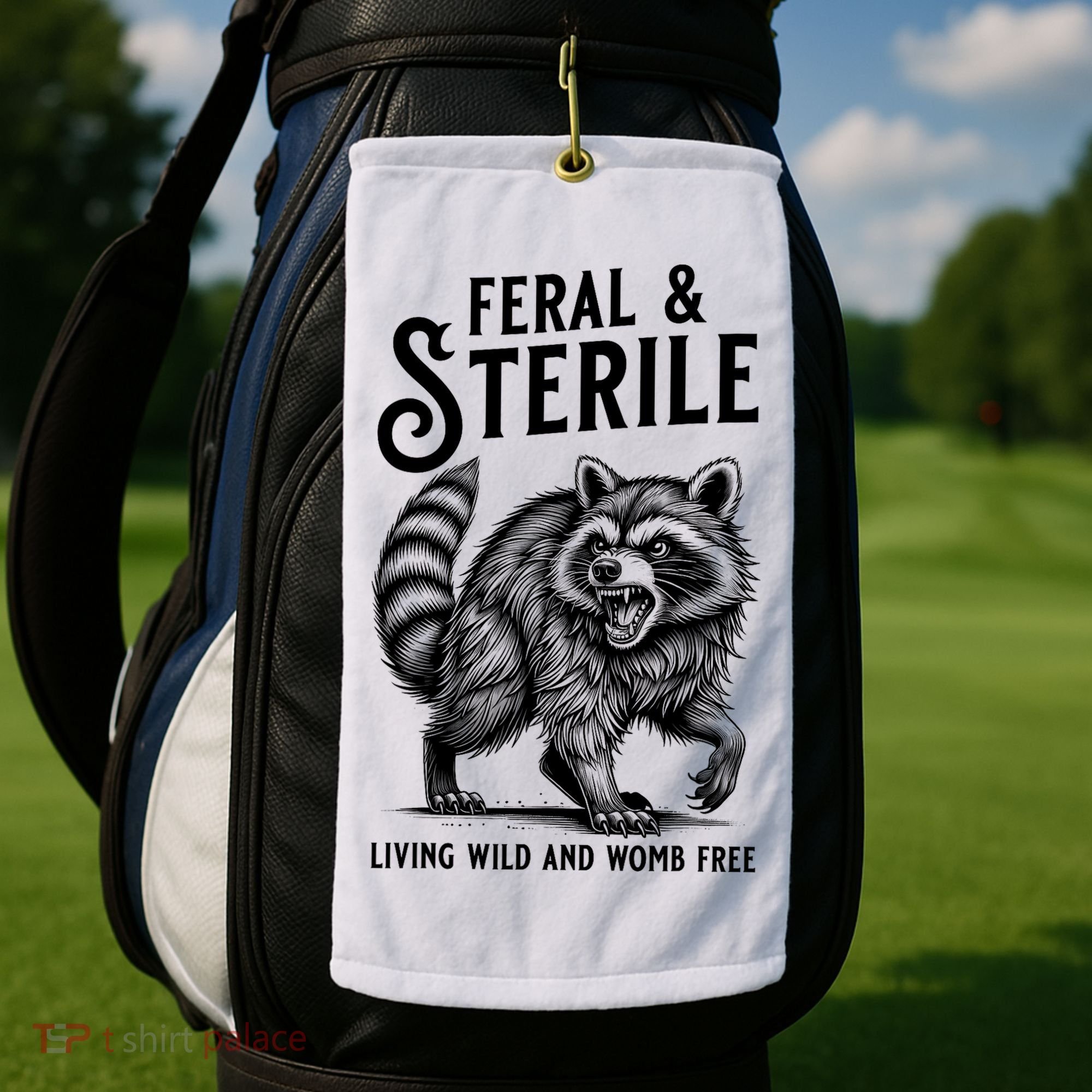 Feral Raccoon Funny Hysterectomy Recovery Present  Golf Towel