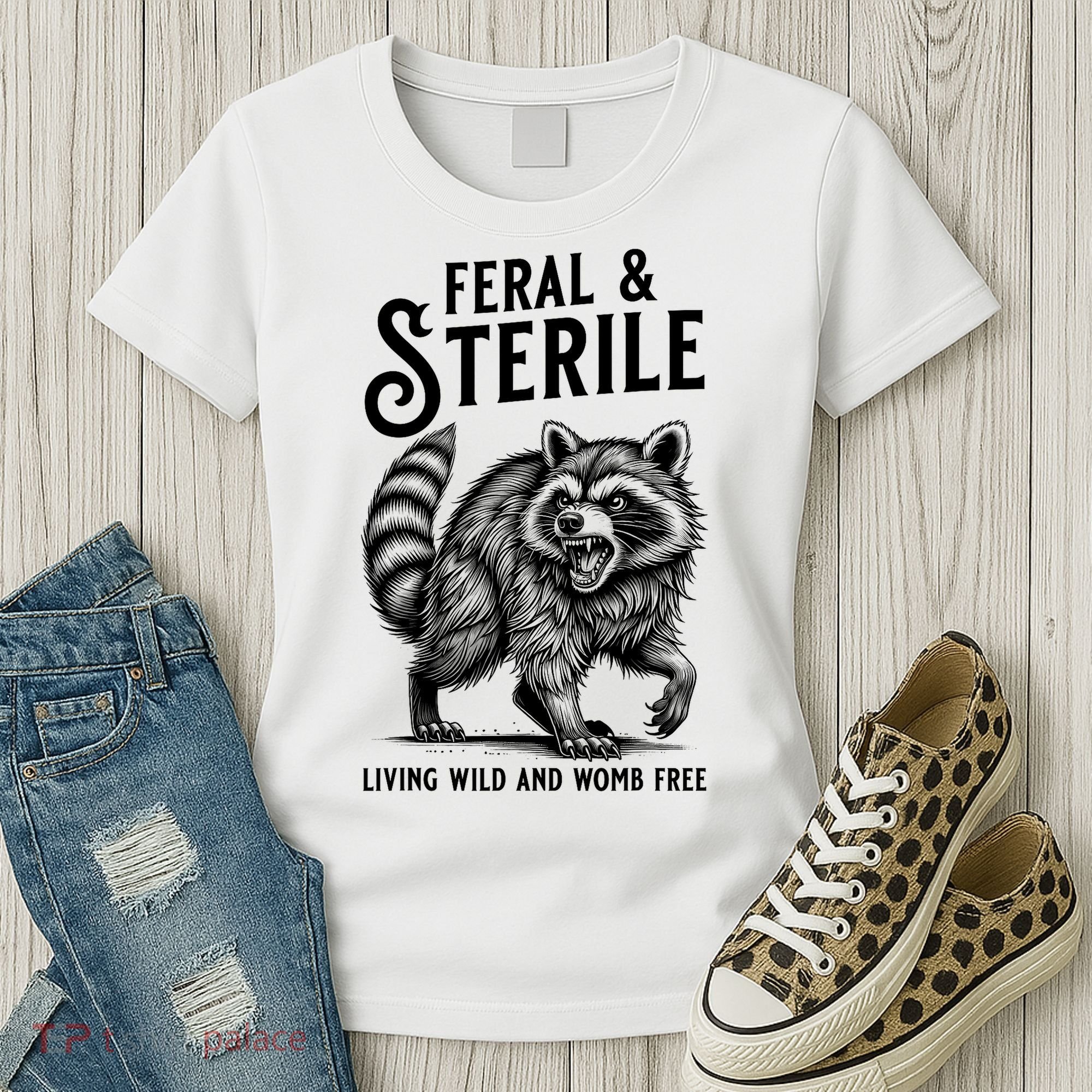 Feral Raccoon Funny Hysterectomy Recovery Present  Women's T-Shirt