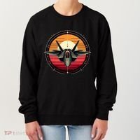 F22 Raptor Fighter Jet Silhouette Sunset Military Aviation Women's Sweatshirt thumb 0