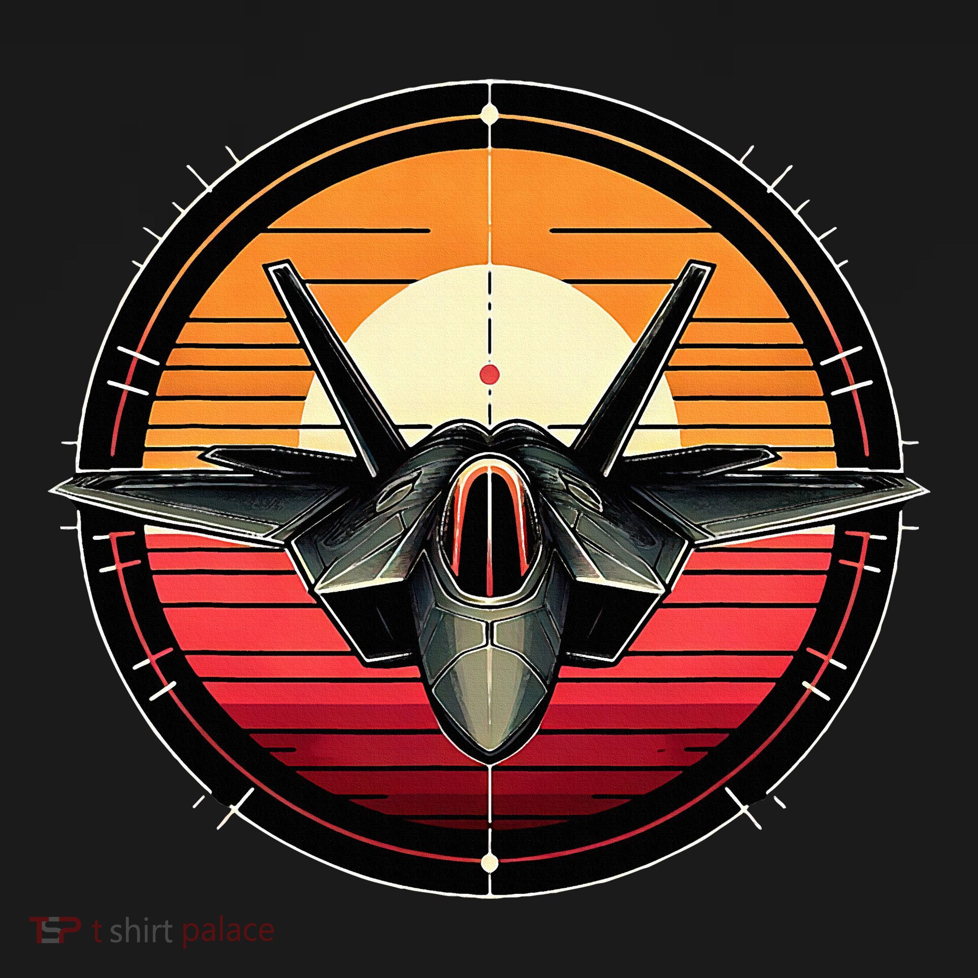 F22 Raptor Fighter Jet Silhouette Sunset Military Aviation Ornament