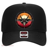 F22 Raptor Fighter Jet Silhouette Sunset Military Aviation Hat thumb 0