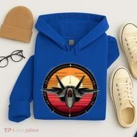 F22 Raptor Fighter Jet Silhouette Sunset Military Aviation Hoodie thumb 4