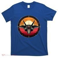 F22 Raptor Fighter Jet Silhouette Sunset Military Aviation T-Shirt thumb 0