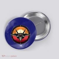 F22 Raptor Fighter Jet Silhouette Sunset Military Aviation Button thumb 0